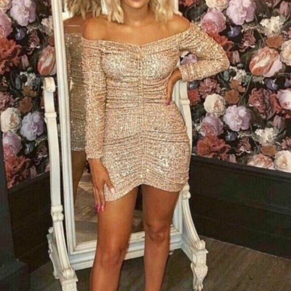 NWT Zara Blogger Draped Sequin Dress. - Picture 6 of 16